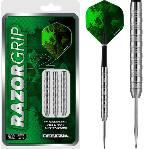 Designa Razor Grip V2 M2 90% Tungsten Dartpijlen 22 gram